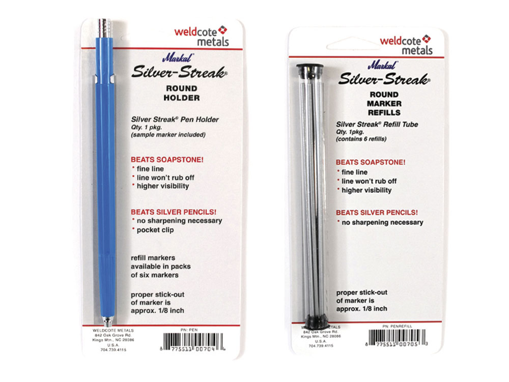 silver streak markers - markers  Weldcote - Welding For Well-Being